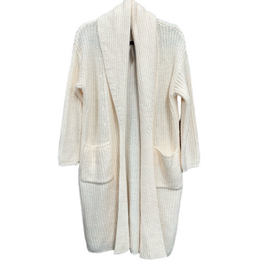 RW&Co cream NEW cardigan womens Medium no wool sweater neutral long line